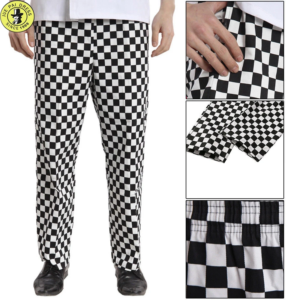 Chefs Chef Caterers Catering Trousers Pants Kitchen Uniform Black White 