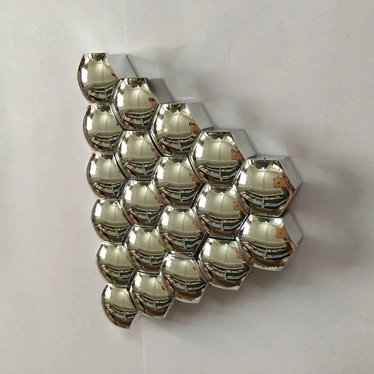 20pcs 19mm Chrome Silver Plastic Wheel Bolt Covers Cap Nut Protector