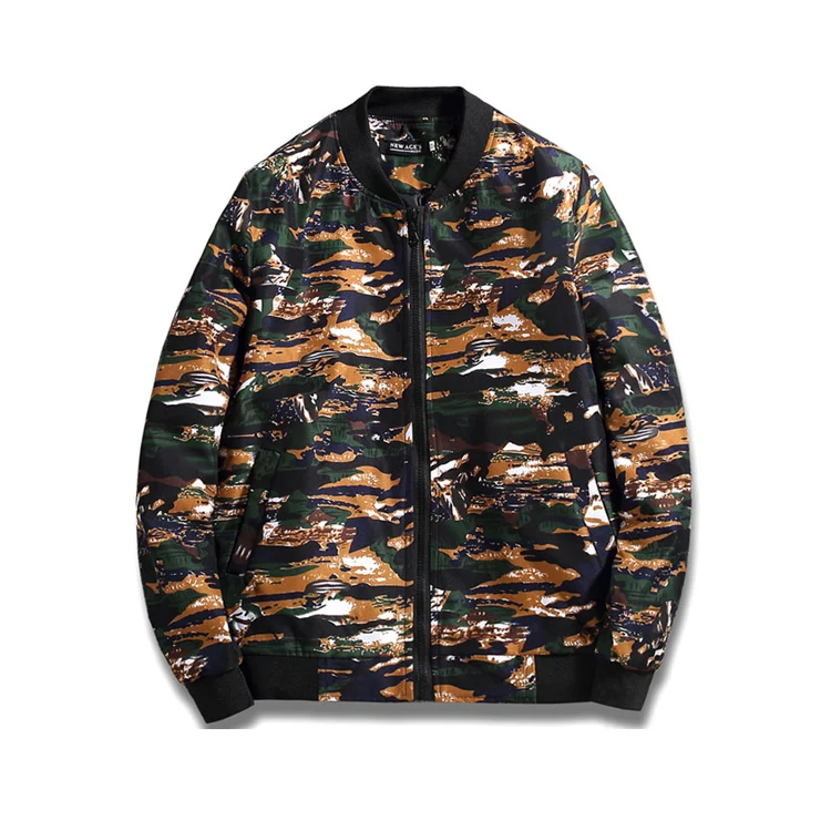 Hot Sale Mans Wear All Over Printed Camo Bomber Jacket Custom Green And ...