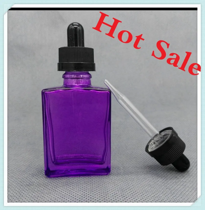 30ml Square Glass Bottle Dropper 1oz Rectangle Glass Dropper Bottle