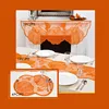Pumpkin Fall Harvest Tablecloths Polyester 1 pc table runner 1pc fire place cover , 4pcs placemat as a set