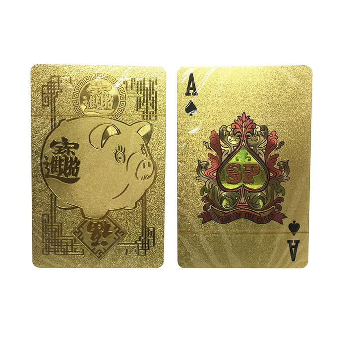 Gs18147 Oem Custom Embossed 24k 999.9 Gold Foil Plated Playing Cards Buy 24k Gold Foil Plated