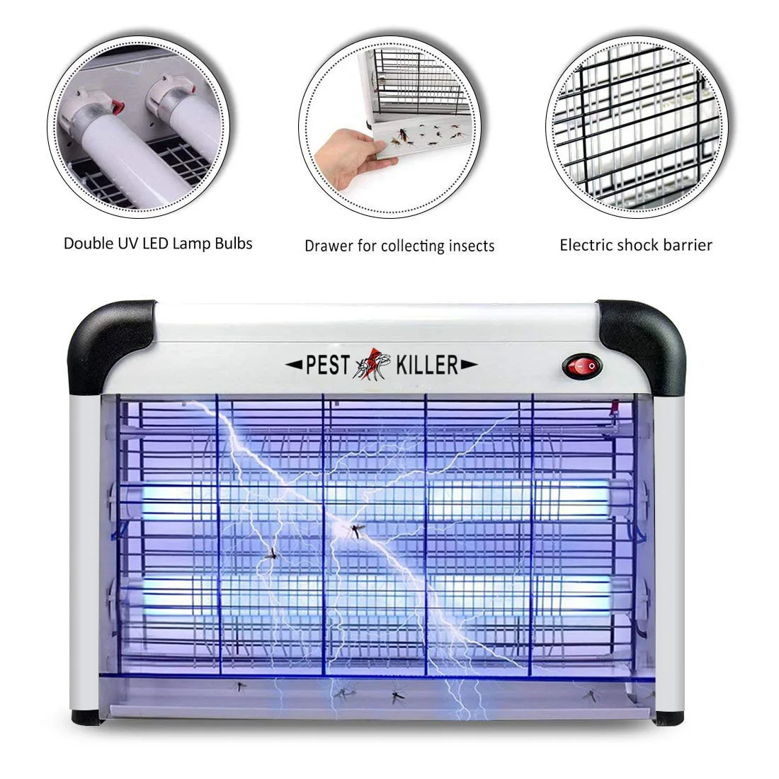 20w Uv Ultraviolet Indoor Electric Bug Flies Insect Mosquito Pest Catcher Control Trap Zapper