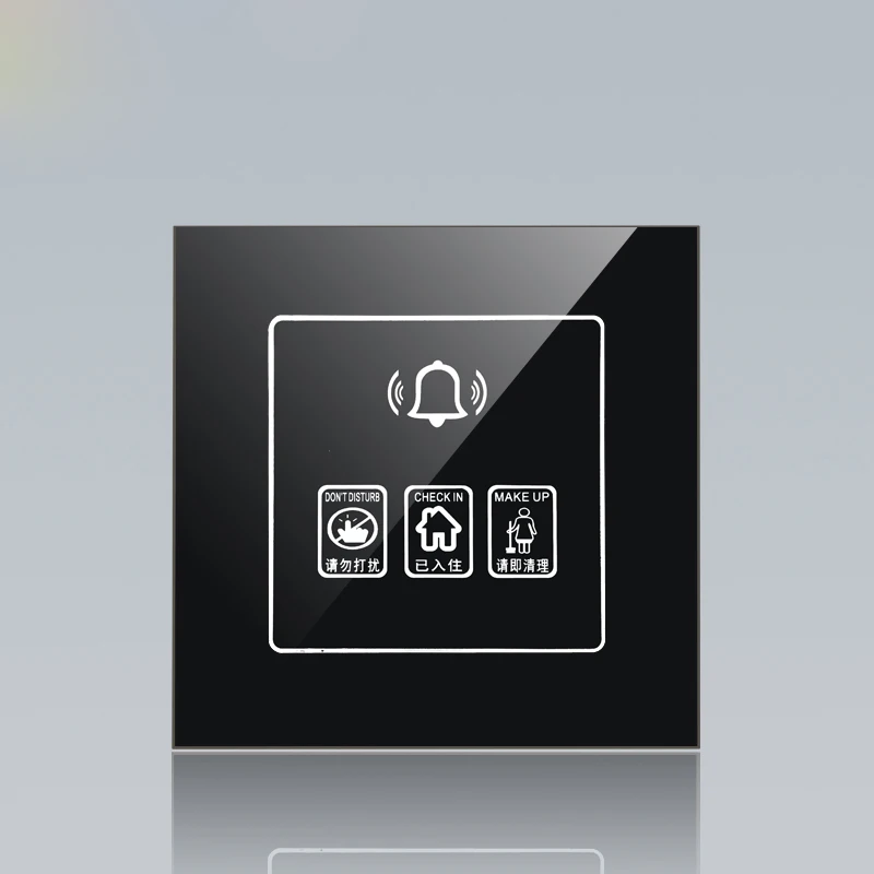 Touch Screen Hotel Electronic Doorplate Led Toughened Glass Cleaning Do