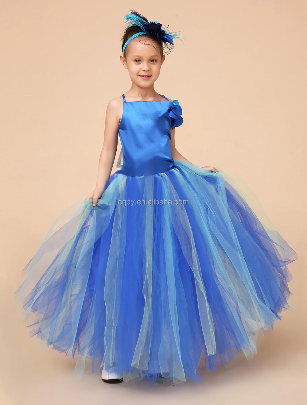 Fashion Flower Sky Blue Dress For Baby Kids Child Bout Ique Fashion Flower Sky Blue Dress For Baby Kids Child Bout Ique Clothes Party Wedding