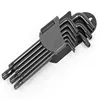 Black Oxide Custom 9Pcs Long Arm L Type Tamper Star Hex Key