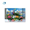 Lneticular 3d PET pictures for home decoration plastic printed 3d flower pictures