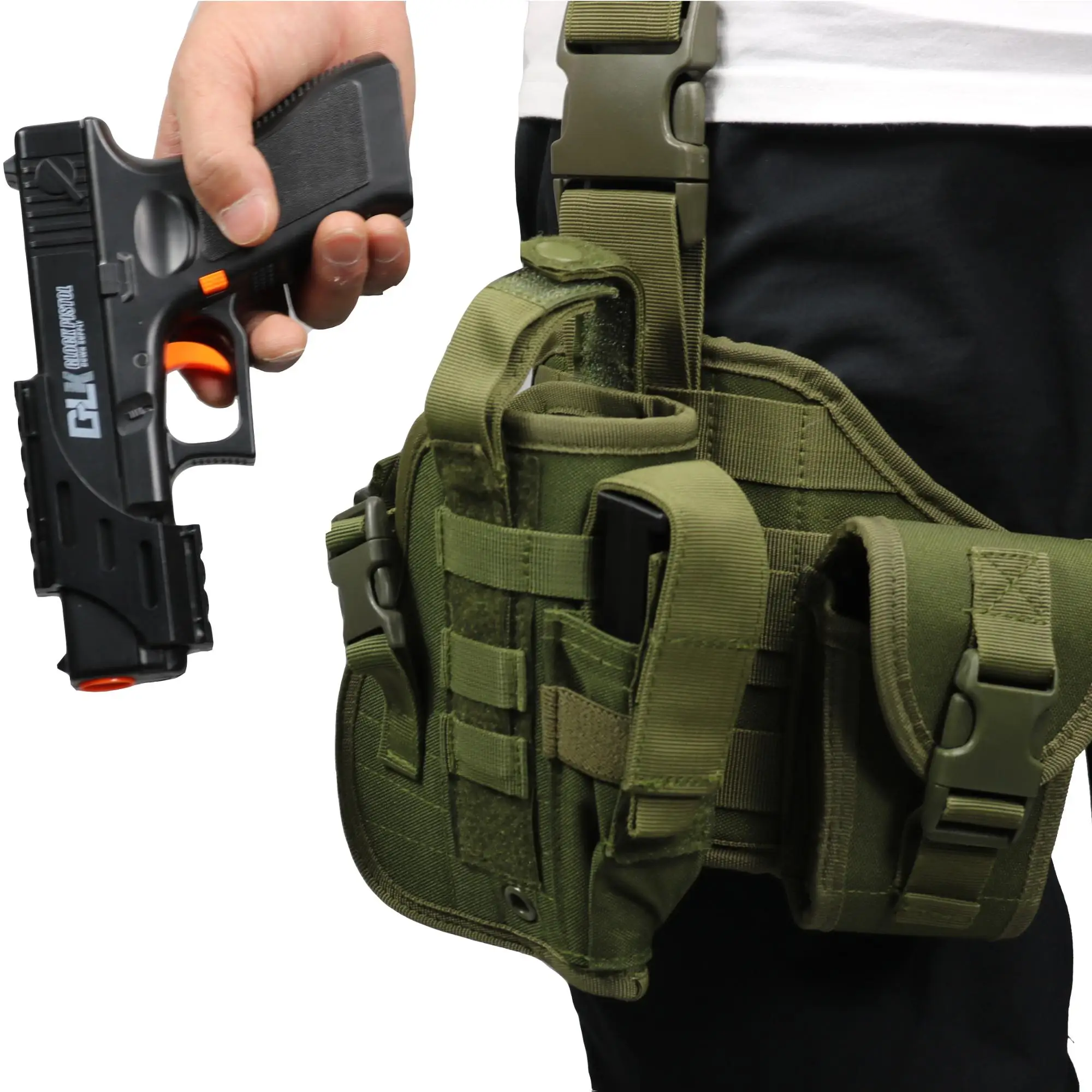 Adjustable Tactical Military Paintball Airsoft Molle Pistol Gun Drop Leg Thigh Holster Buy