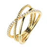 Micro pave setting pure 18kt white gold diamond ring jewelry