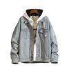 Wholesale Stone Wash Button Pockets Denim Jackets In Bulk Plain Denim Jacket For Men