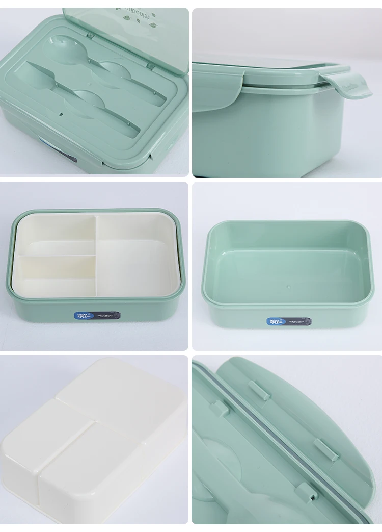 Promotional 3 Compartments Pp Plastic Bento Box Kids School Tiffin Box