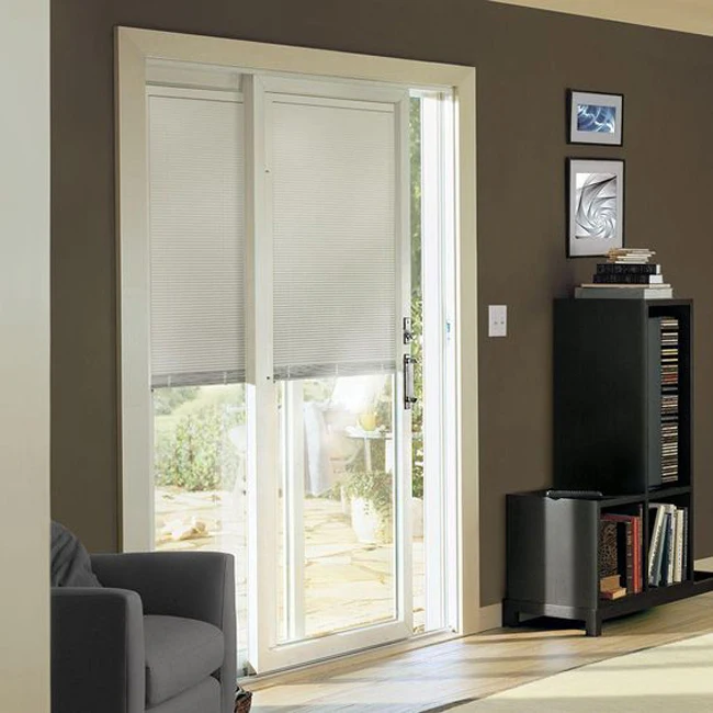 Hot Sale Double Glass With Blinds Pvc Sliding Door Built In Blinds Buy Pvc Sliding