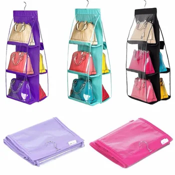 Lovely 6 Pockets Handbag Closet Bag Organizer Hanging Storage Rack