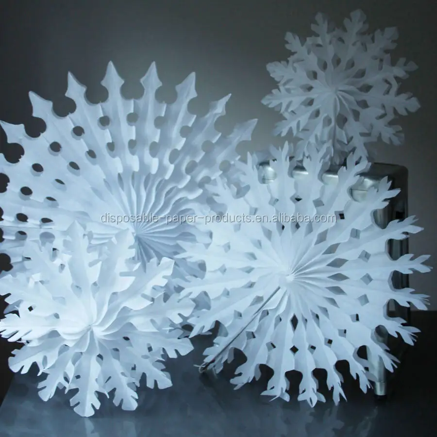 White Paper  Tissue  Fan Christmas  Decorations  Paper  Tissue  