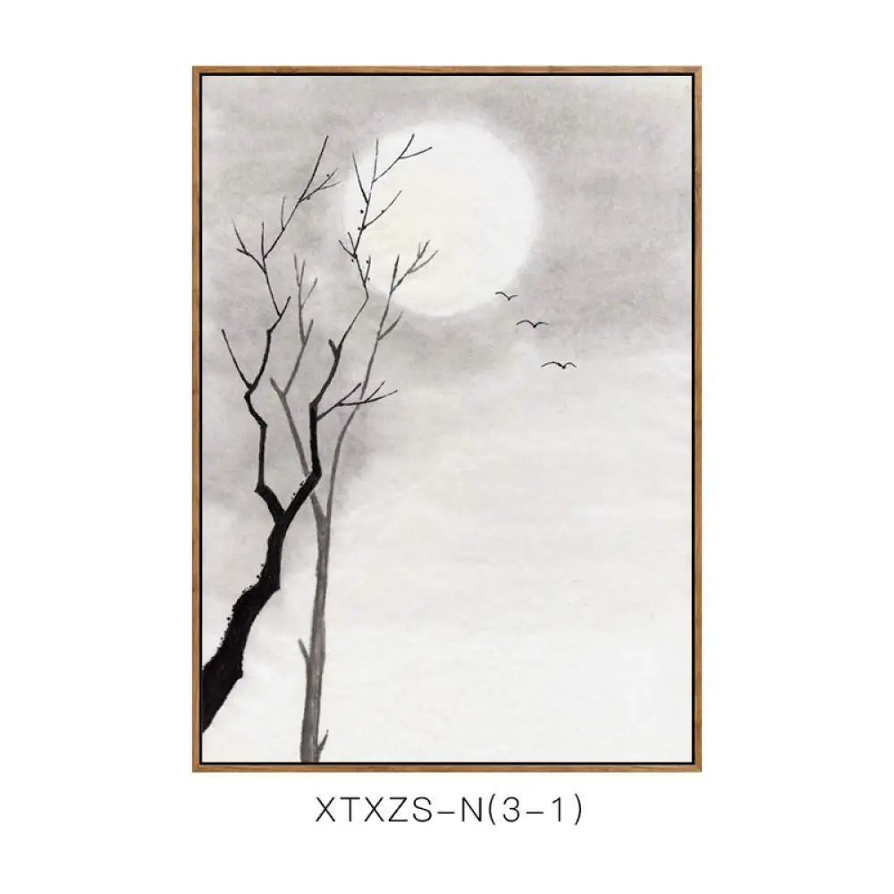 DEED New Chinese-Style Living Room Porch Bedroom Decorative Painting, Sofa Background Wall Office Landscape Painting, Hanging Painting
