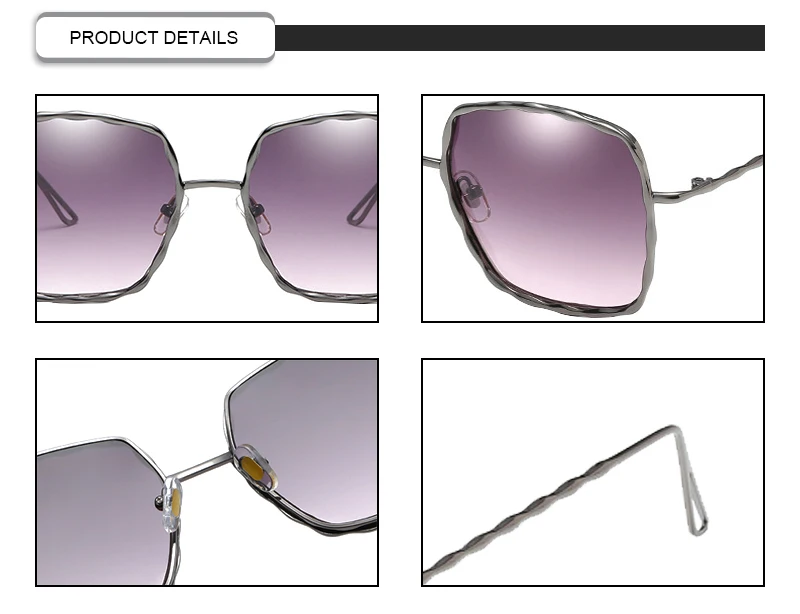 China wholesale market square ocean sunglasses fancy metal frame uv400 women sunglasses