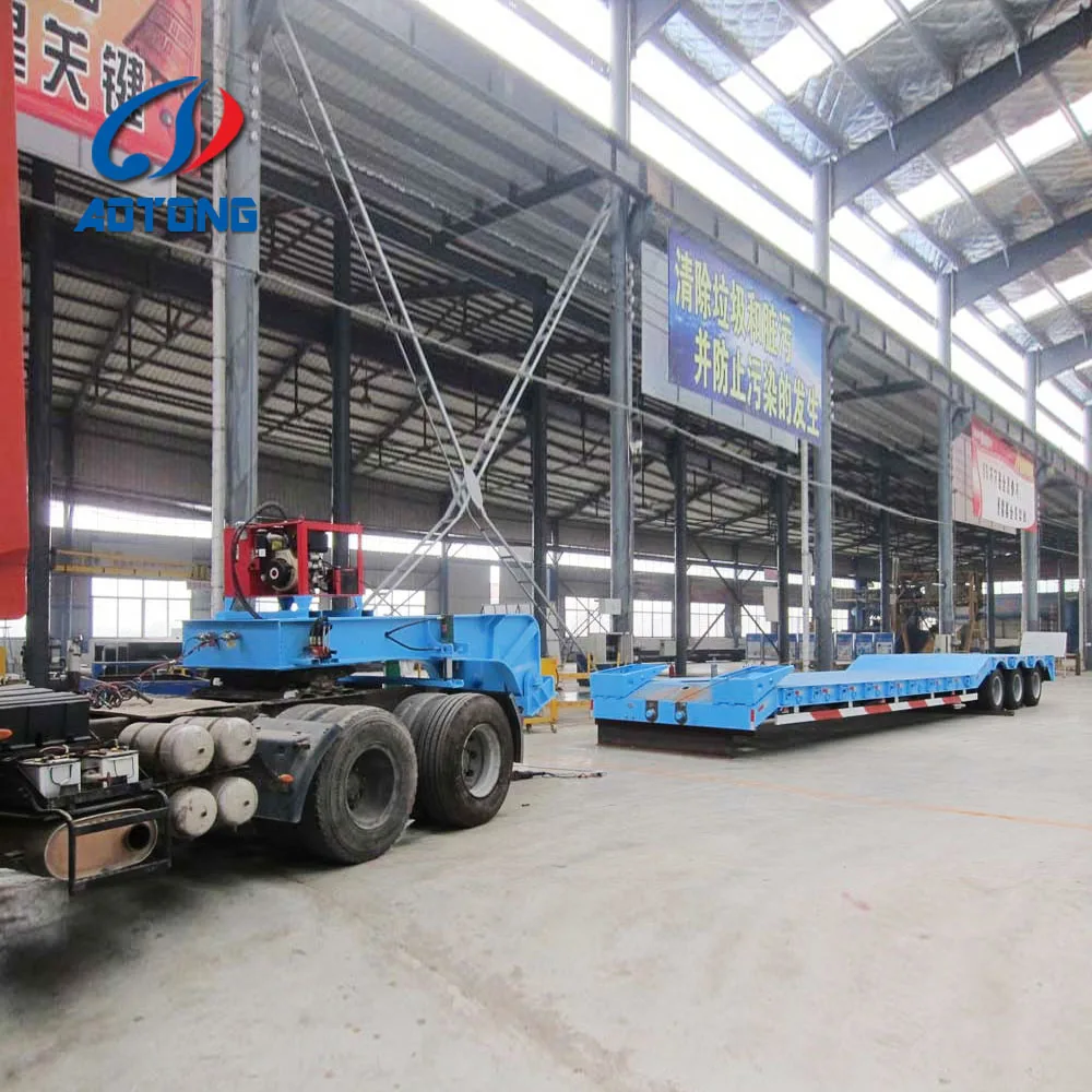 Heavy Duty Equipment Low Bed Truck Trailer Companies In Shandong