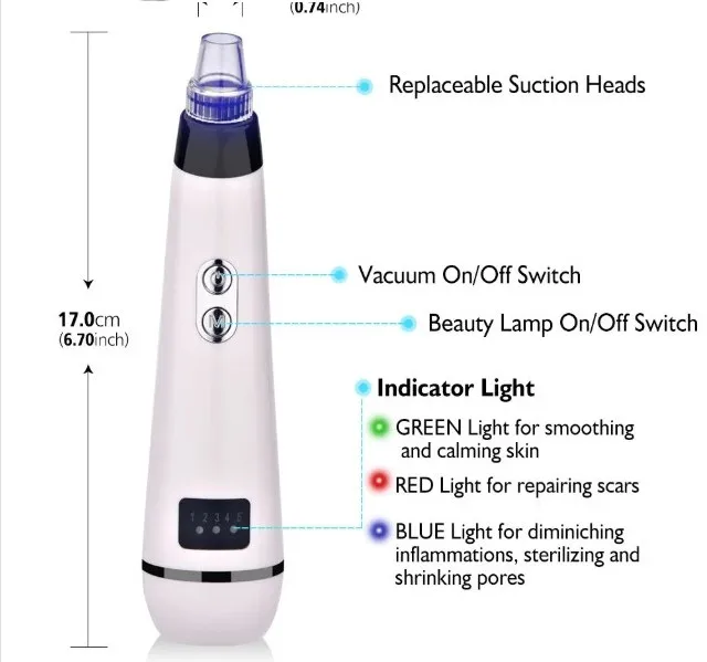 2022 produits les plus vendus appareil facial à LED aspirateur de points noirs aspirateur de pores électrique produits de beauté du visage