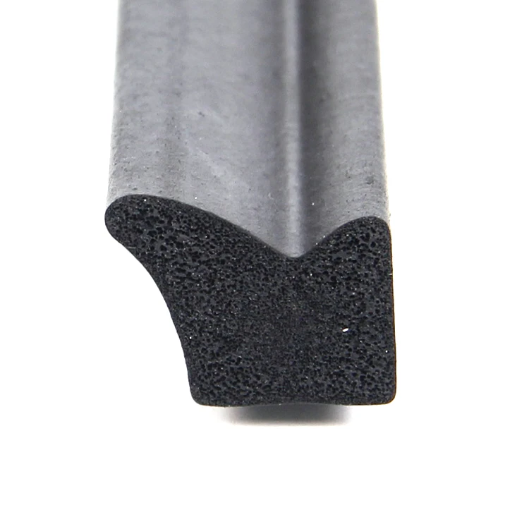 P Shape Safety Edge Glass Door Lip Rubber Seal For Roller Shutter
