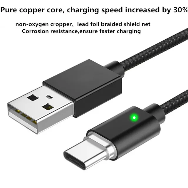 2.4A Quick Charger Metal Micro USB Smart Magnetic Charging Data Cable For Mobile Phone