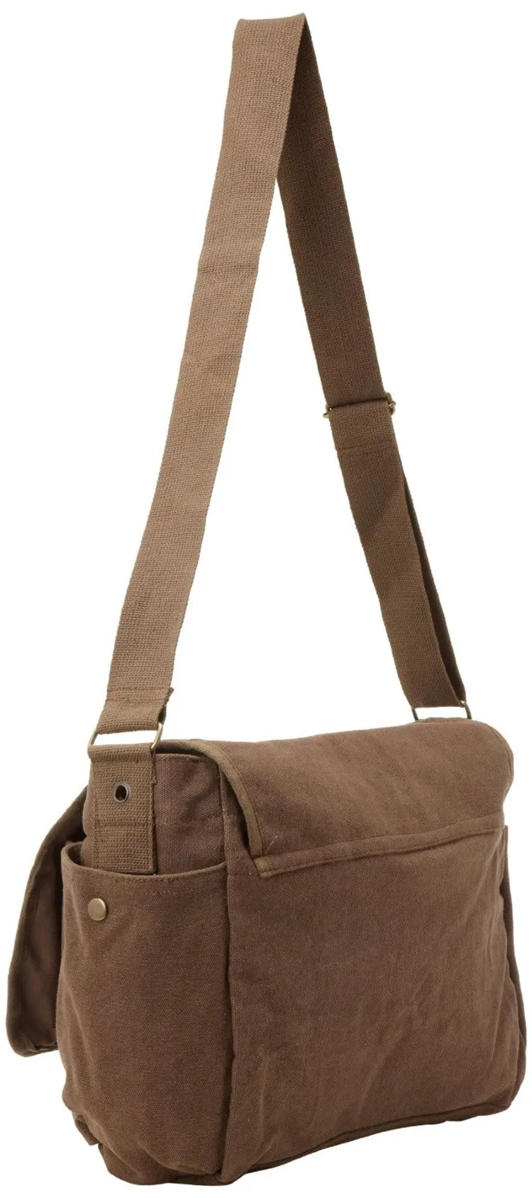 canvas messenger bag with water bottle pocket