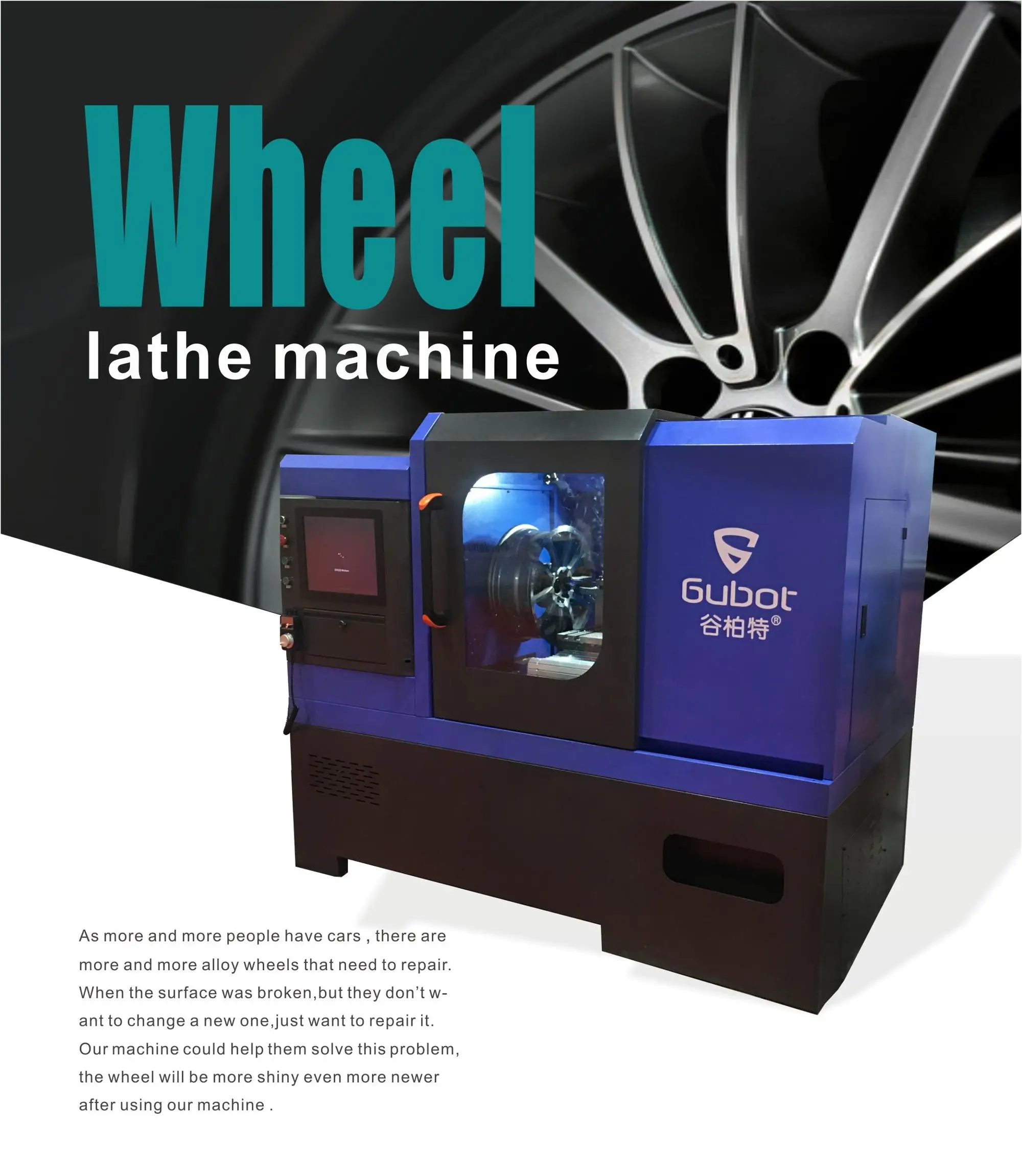 Car Wheel Polishing Equipment,Car Alloy Wheel Rim Repair Cnc Lathe