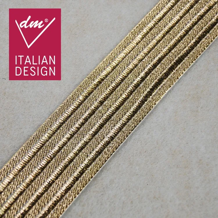 Hot Sale Lurex Elastic Tape Elastic Band With Gold Thread For Clothes - Buy Lurex Elastic Tape 