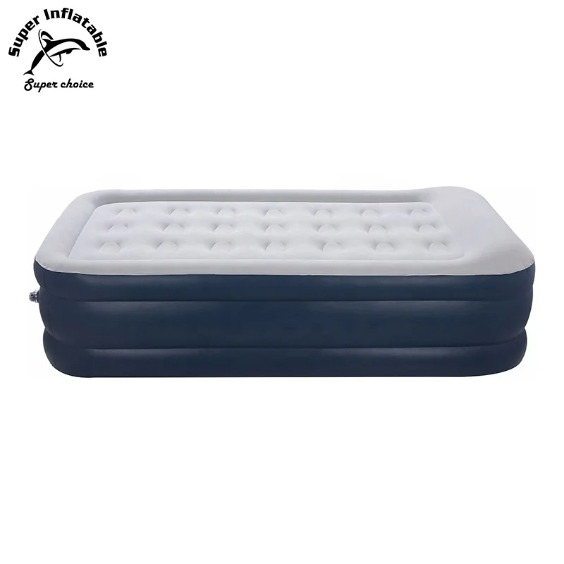 Selfinflatable 120cm Premium Flock Coil Beam Inflatable Single Size Airbed Air Bed Mattress