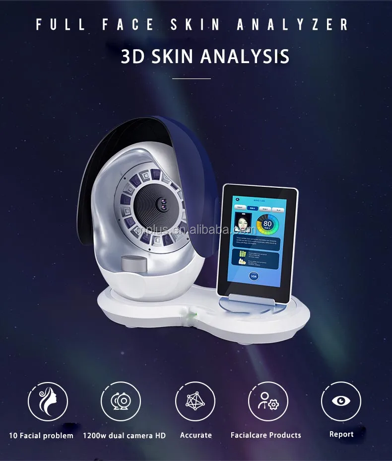 3D Facial Skin Analyser Machine and magnetic analyzer Magic Mirror Tester Test