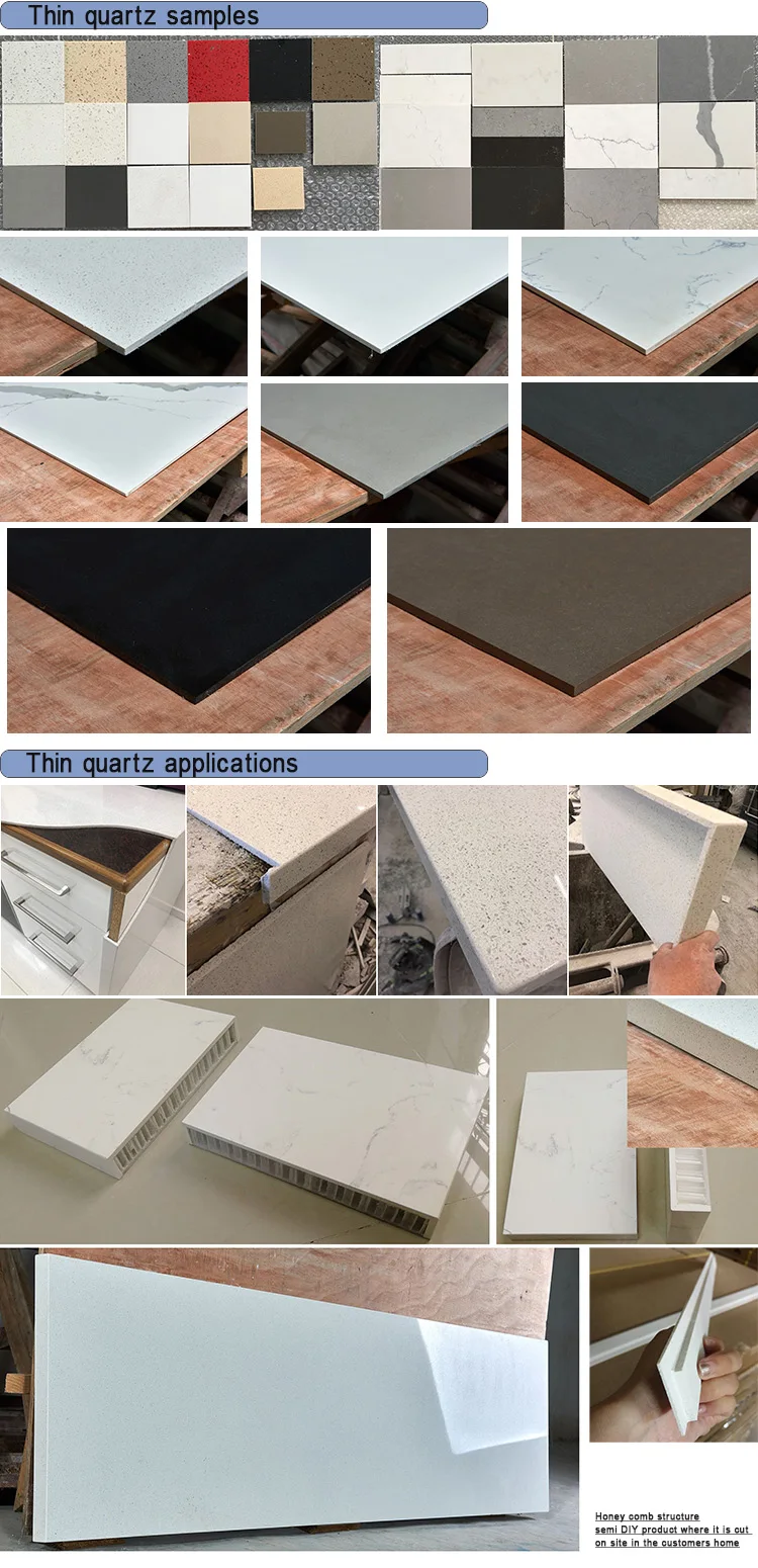 6 - 10mm thin quartz stone for kitchen countertop overlay