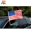 Customized design 30*45cm american flag car with plastic car window flag poles