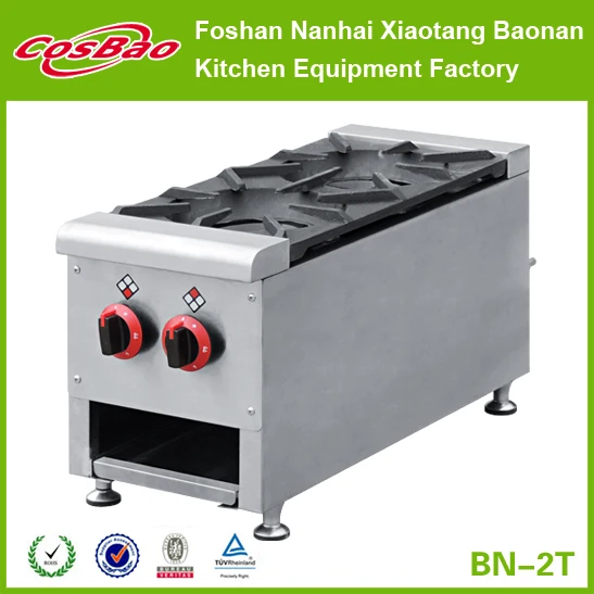 Industrial Restaurant Equipment Tabletop 2 Burners Gas Stove With