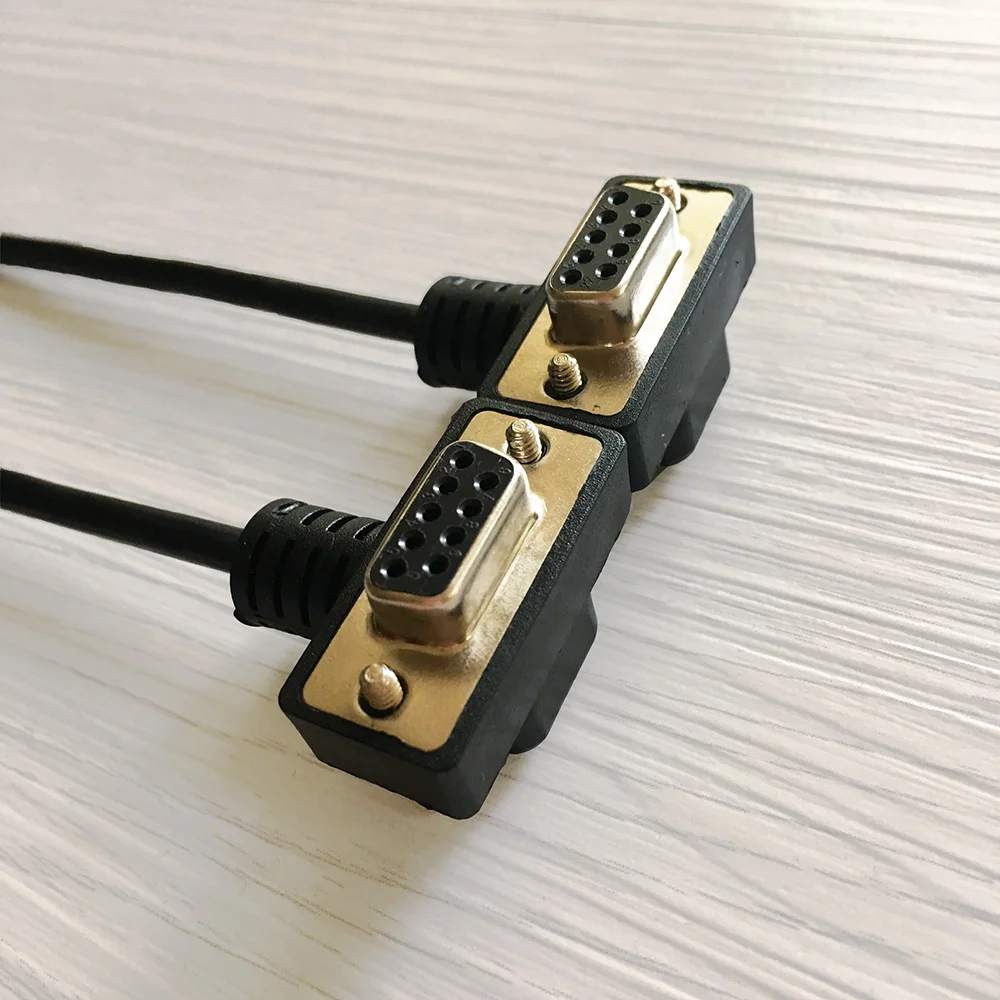 D-sub 9 Pin Cable Db9 Female To Female 90 Degrees Right Angle Serial