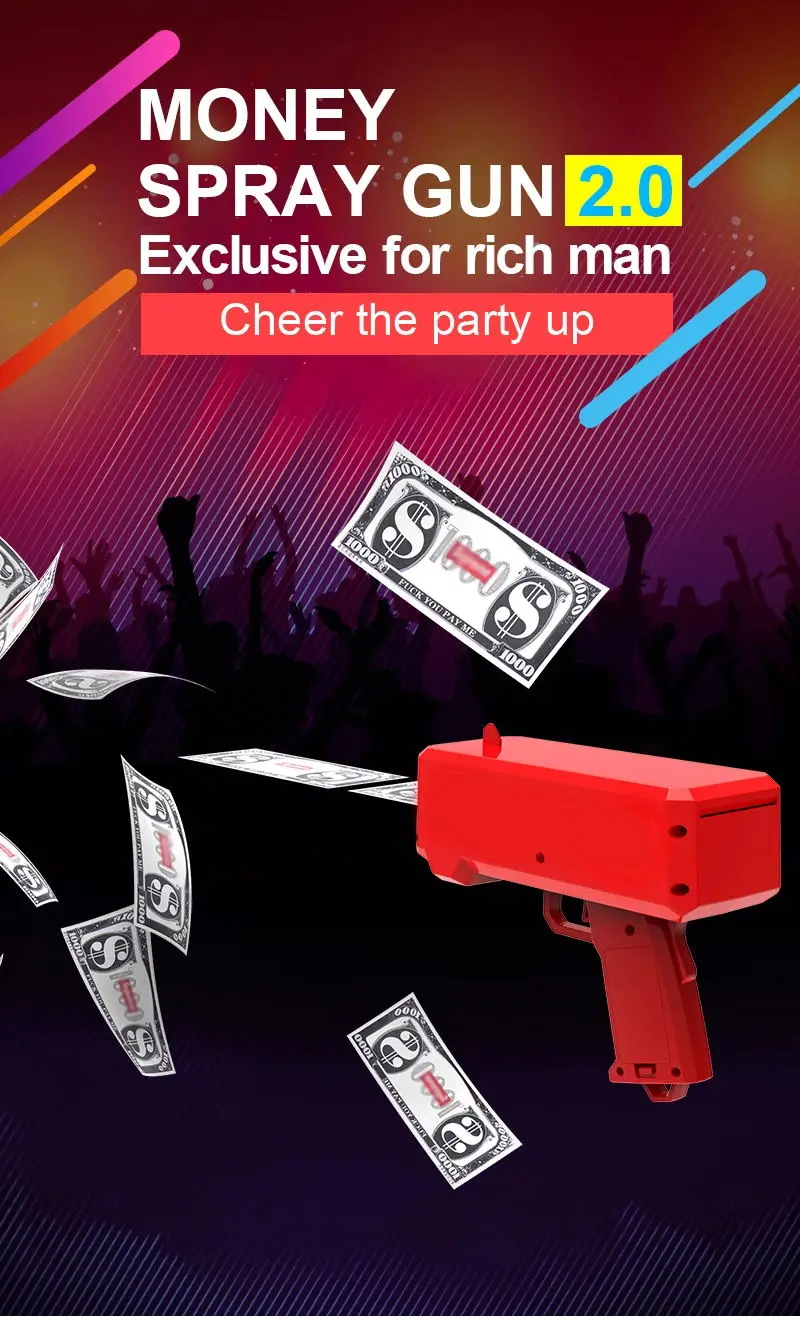 Amazon Hot Selling Portable Money Spray Gun Cash Cannon Money Toy Gun Buy Portable Spray Gun