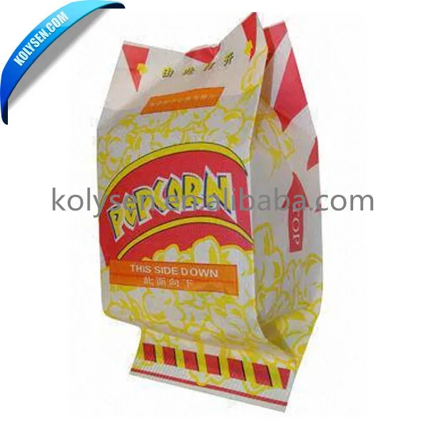Microwavable Popcorn Paper Bag Heat Seal Food & Beverage Packaging Flexo Printing Recyclable Accept Used for Popcorn Packaging