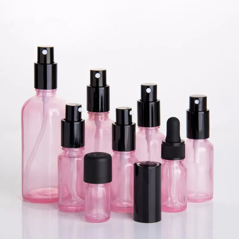 Download Wholesale 10ml 15ml 20ml 30ml 50ml Spray Coating Pink Color Glass Essential Oil Dropper Bottle ...