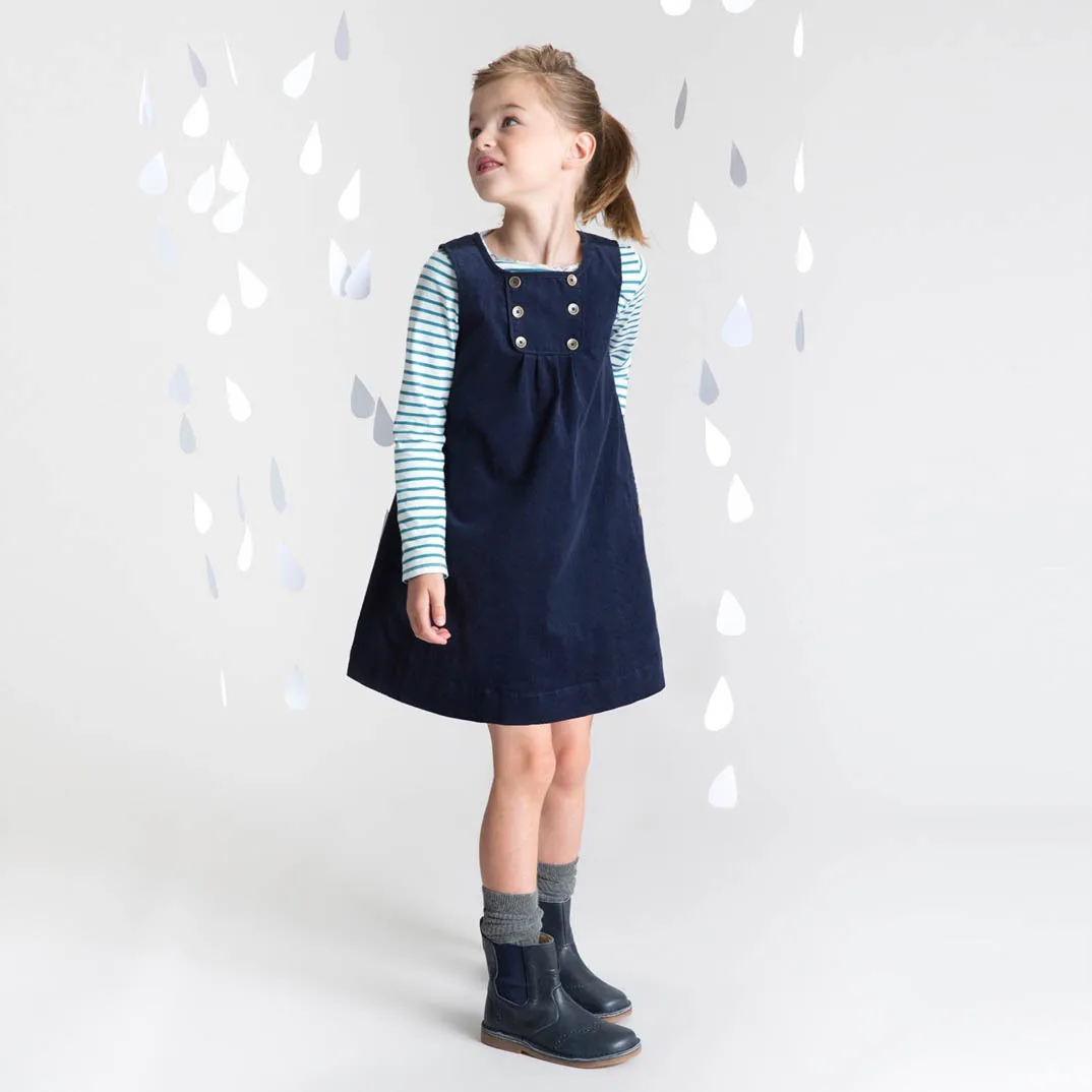 New Kids princess party dresses for baby girls Children Navy autumn winter vest style dress High