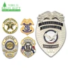 Personalized custom 3D embossed secret service security sheriff officer metal badge eagle sliver gold brass badges manufacturer
