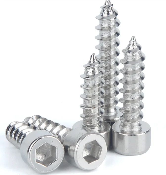 Nickel Plated Steel Allen Hex Socket Cap Head Self Tapping Wood Screws Buy Steel Allen Socket 8454