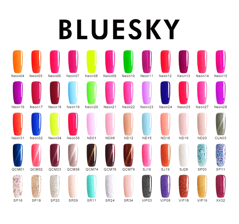 Bluesky Colour Chart
