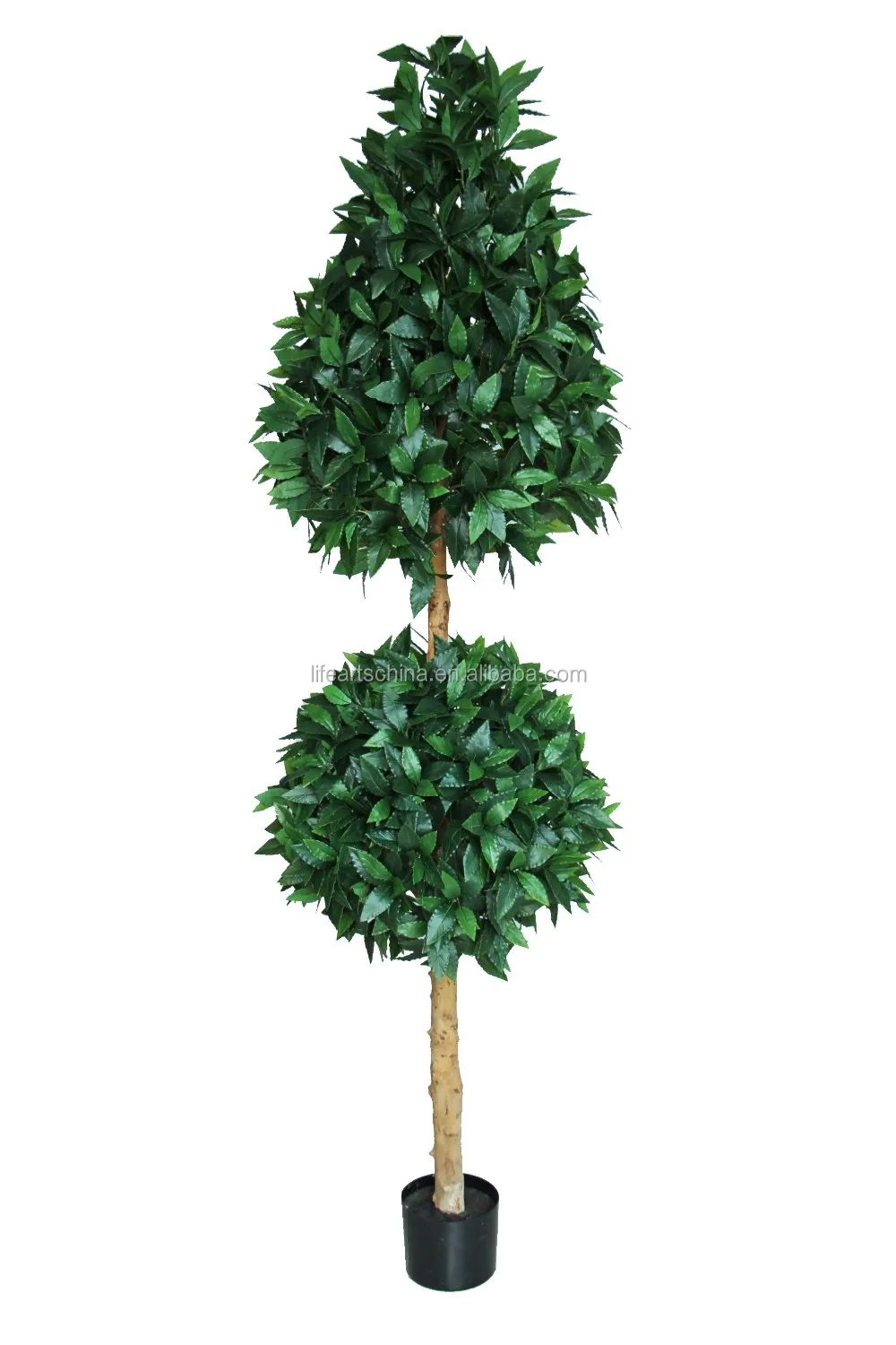 Big Artificial Bay Tree With Wood Trunk 180cm Bay Tree Topiary Fake