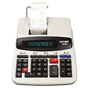 Victor : 1297 Desktop Calculator, 12-Digit LCD, Two-Color Printing, Black/Red -:- Sold as 2 Packs of - 1 - / - Total of 2 Each