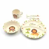 Natural OEM Decal design Ecological Bamboo Fiber Kids Dinnerware Sets
