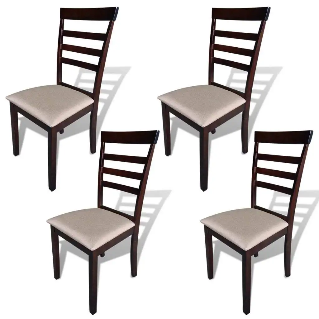 Dining Chairs Fabric Find Deals On Line Get Quotations Soft To Touch Dining Set Of 4 Pcs Brown And Cream Chair Fabric