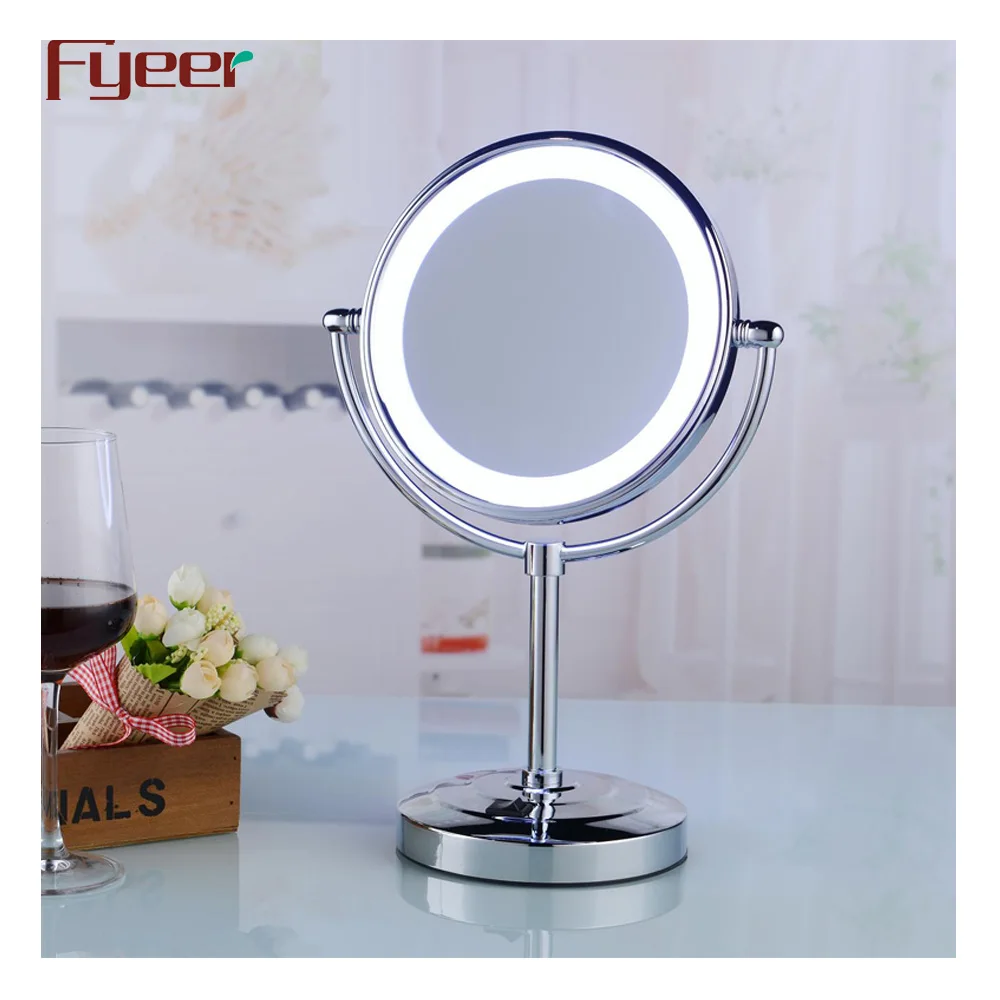 fyeer 双面放大镜带 led灯的化妆镜