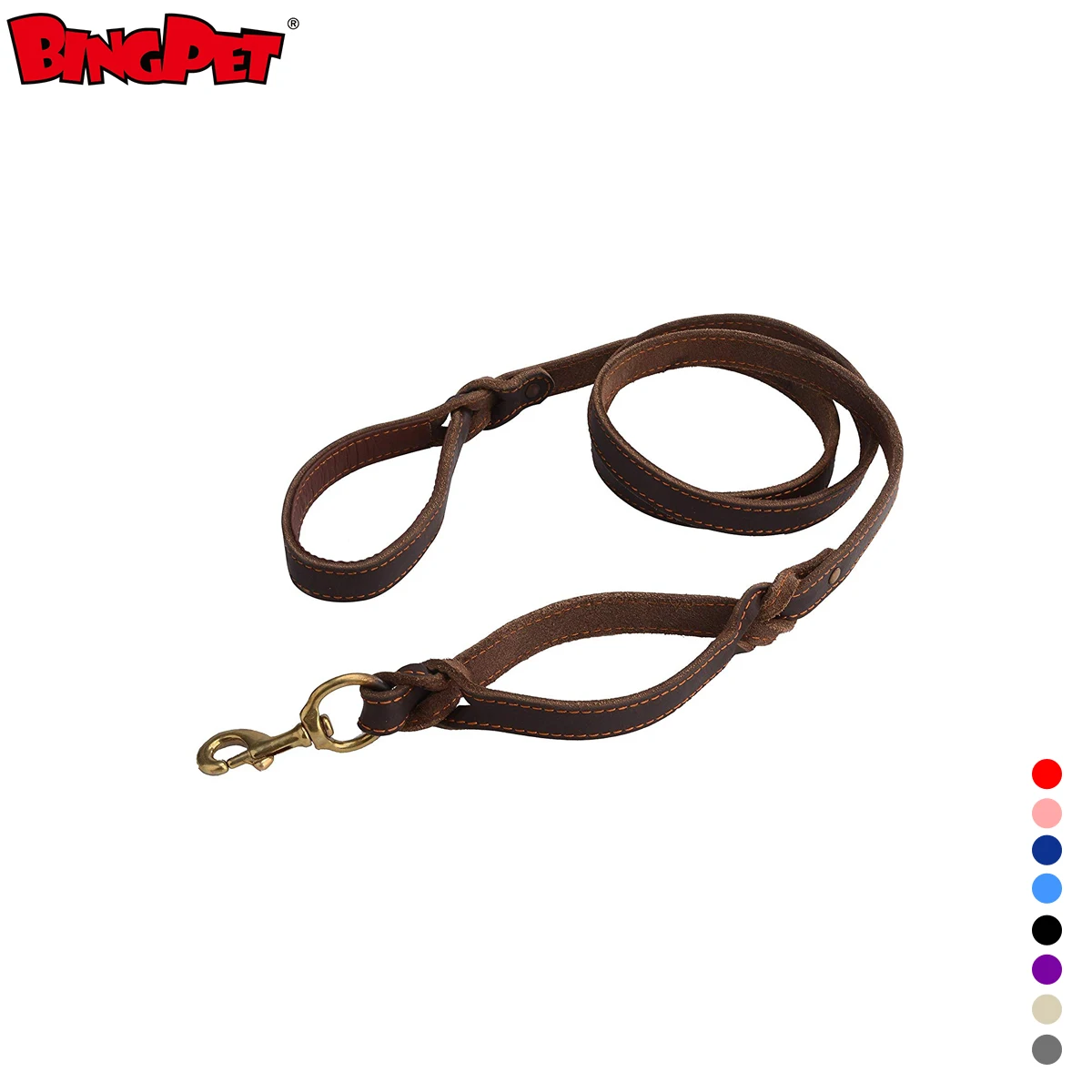 Brown Leather Braided Strap Dog Training Leash 6 Foot Heavy Duty Best