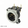 Gray right angle 5-pin male XLR Audio connector