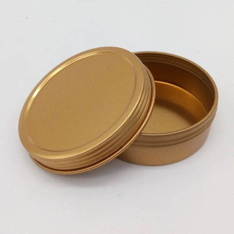 Oem Factory Made Two Piece Gold Colored Metal Tins For Candles Custom