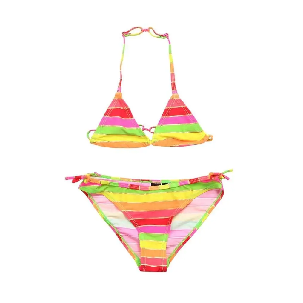 Elevin TM Swimsuit Baby Girls Infant Halter Solid Swimwear Bathing Bikini Skirt Set