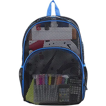 Mesh Backpack See Through Student School Bag Bookbag Net Daypack With Padded Shoulder Straps